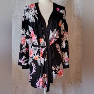 Linea Donatello Floral Kimono Robe with belt Women's Size XL
